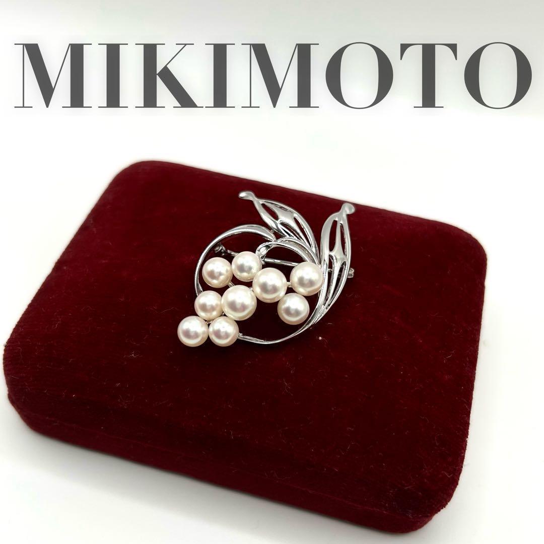 極美品✨MIKIMOTO ミキモト アコヤパール　ブローチ　シルバー M刻印