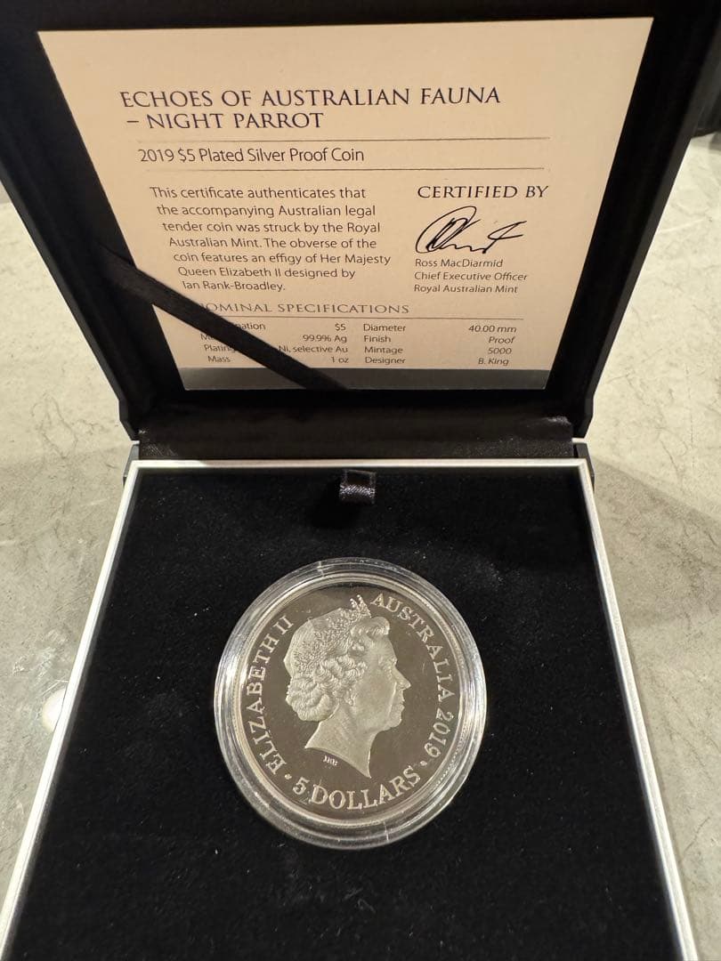 オーストラリア絶滅危惧動物純銀１オンス