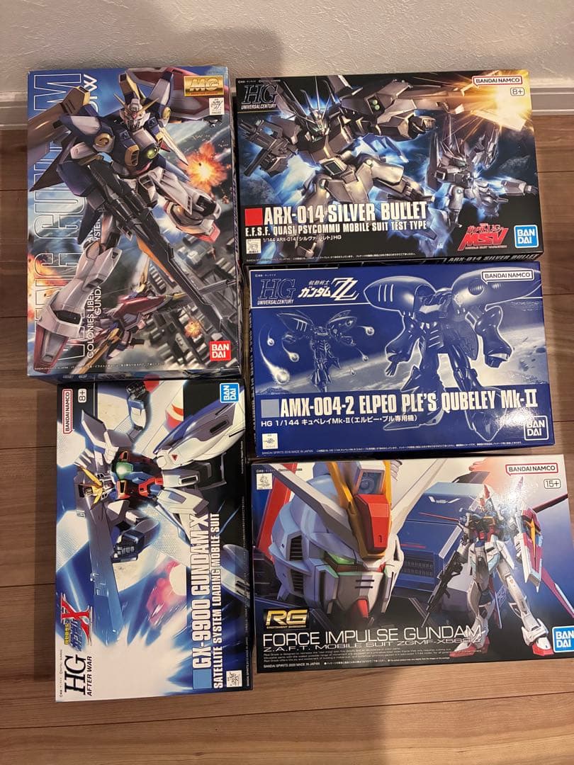 MGウイングガンダムhgガンダムXRGフォースインパルスhgキュベレイ　シルヴァ