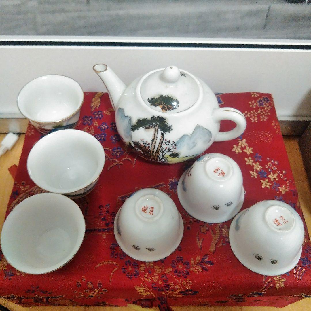 景徳鎮製　江山秀色　中国茶器　煎茶道具　希少