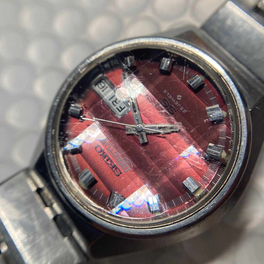 セイコー　5 アクタス　自動巻き　6106 カットガラス