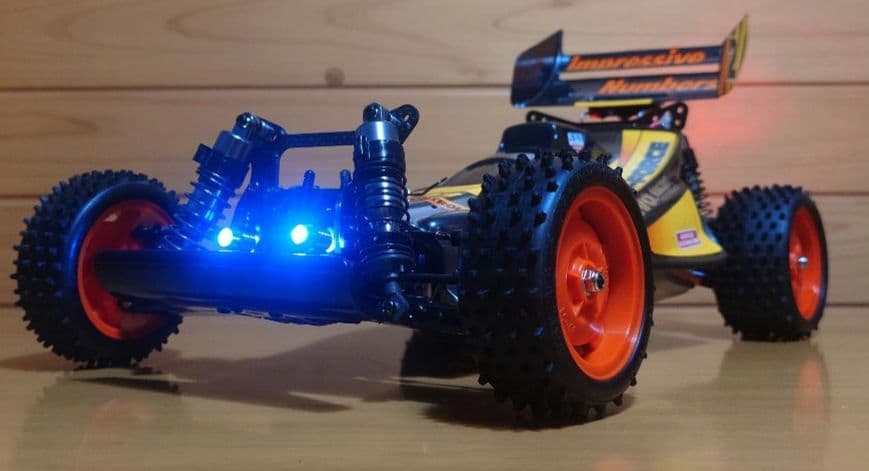 田宮トップフォースEVO.前後LEDライト付＆プロポバッテリー充電器完成品セット