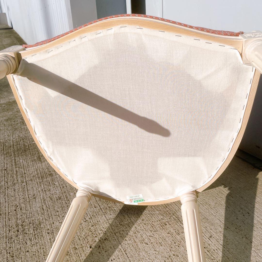 【美品①】ルイ16世様式 フランス華麗チェック織物張 メダリオンアームチェア