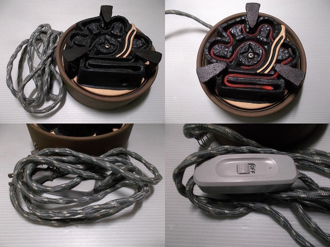 茶道具 野々田電熱器置炉セット 八百年の伝統釜師:菊池政光茶釜 茶釜 釜環 底瓦