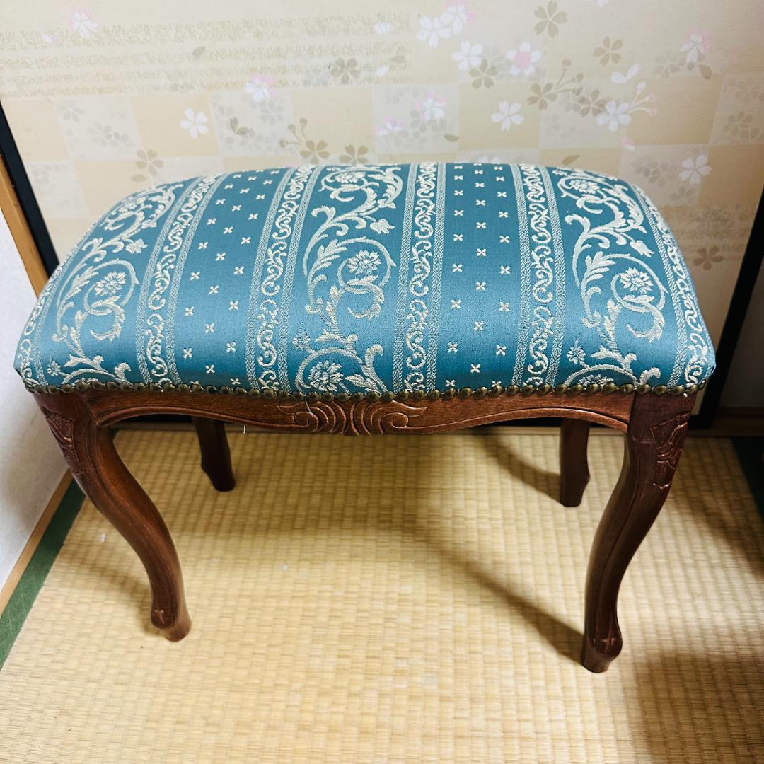 美品✨ イタリア アンティーク スツール オットマン 猫脚 クラシカル