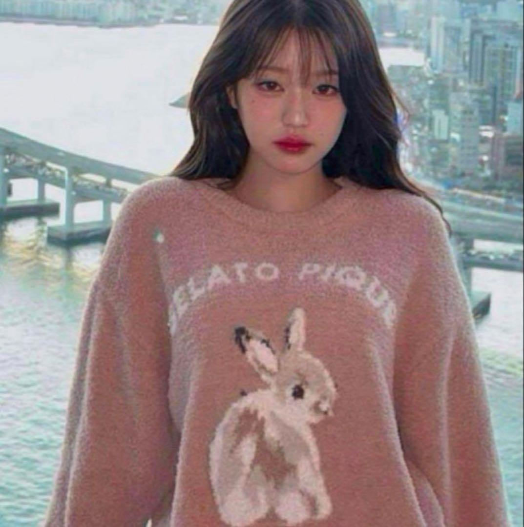 ジェラートピケ新品　ラビットジャガードプルオーバー&ロングパンツ