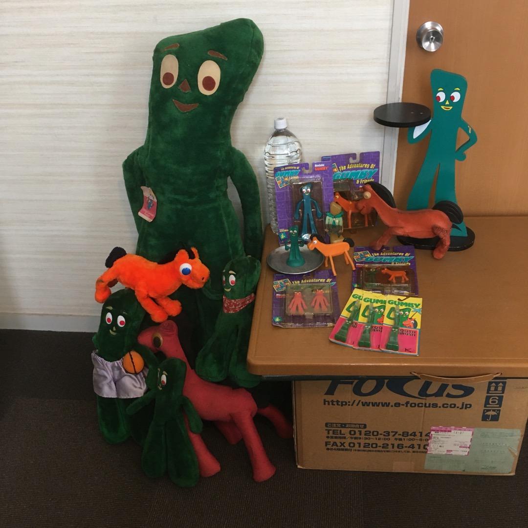 未使用 中古 GUMBY ガンビー 特大・大ぬいぐるみ フィギュア セット