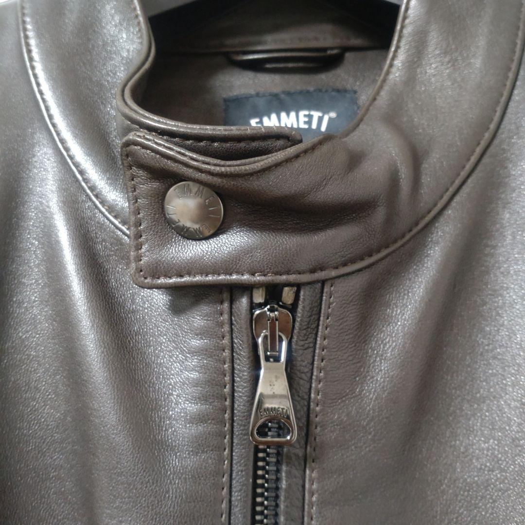 【極美品】EMMETI JURI シングルライダース　MARRONE 48タグ付