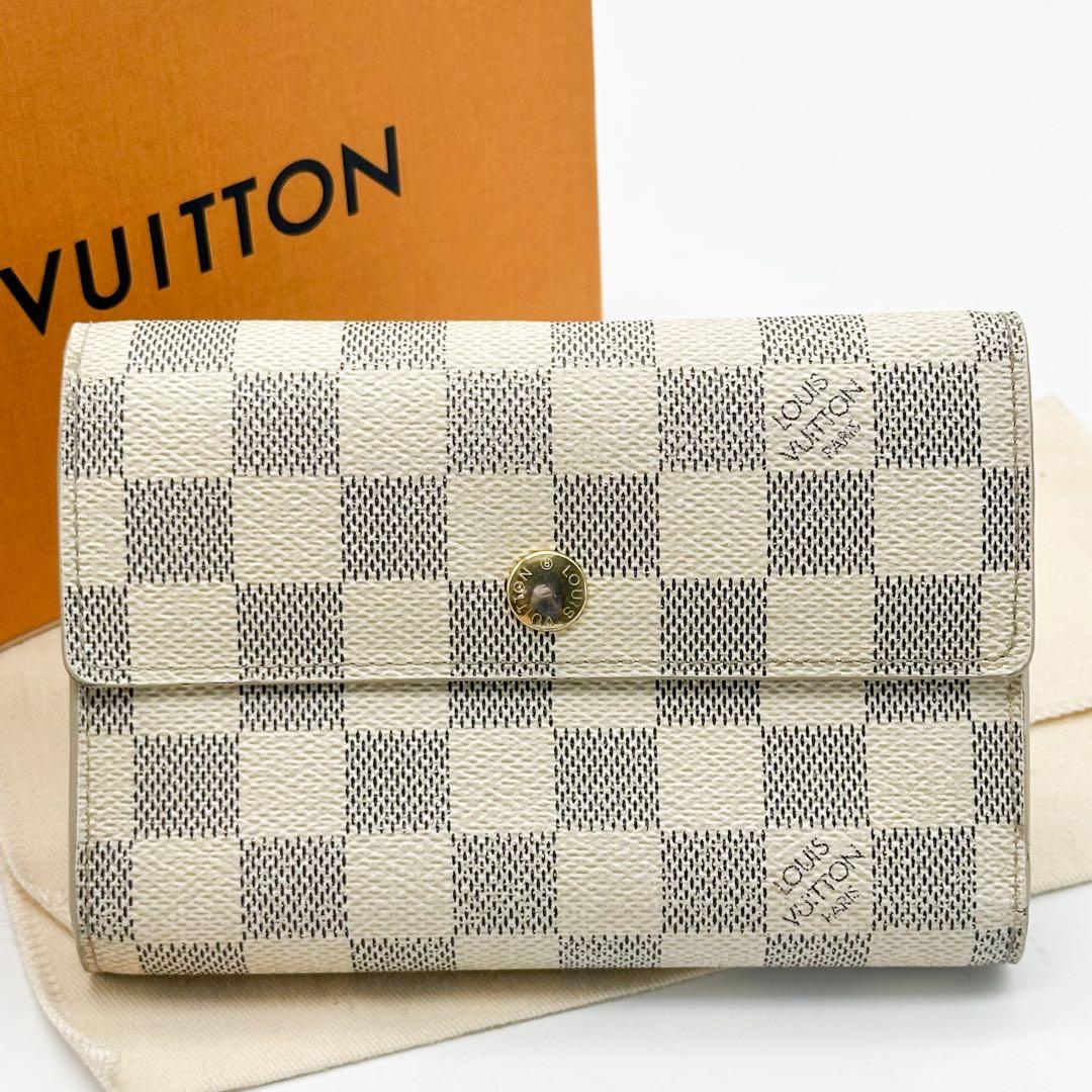 ルイヴィトン ポルトフォイユ アレクサンドラ ダミエ アズール 三つ折り