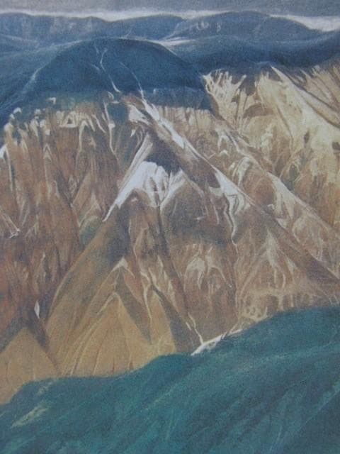 茂木辰也、【庚申山】、希少な額装用画集より、状態良好、新品額装付