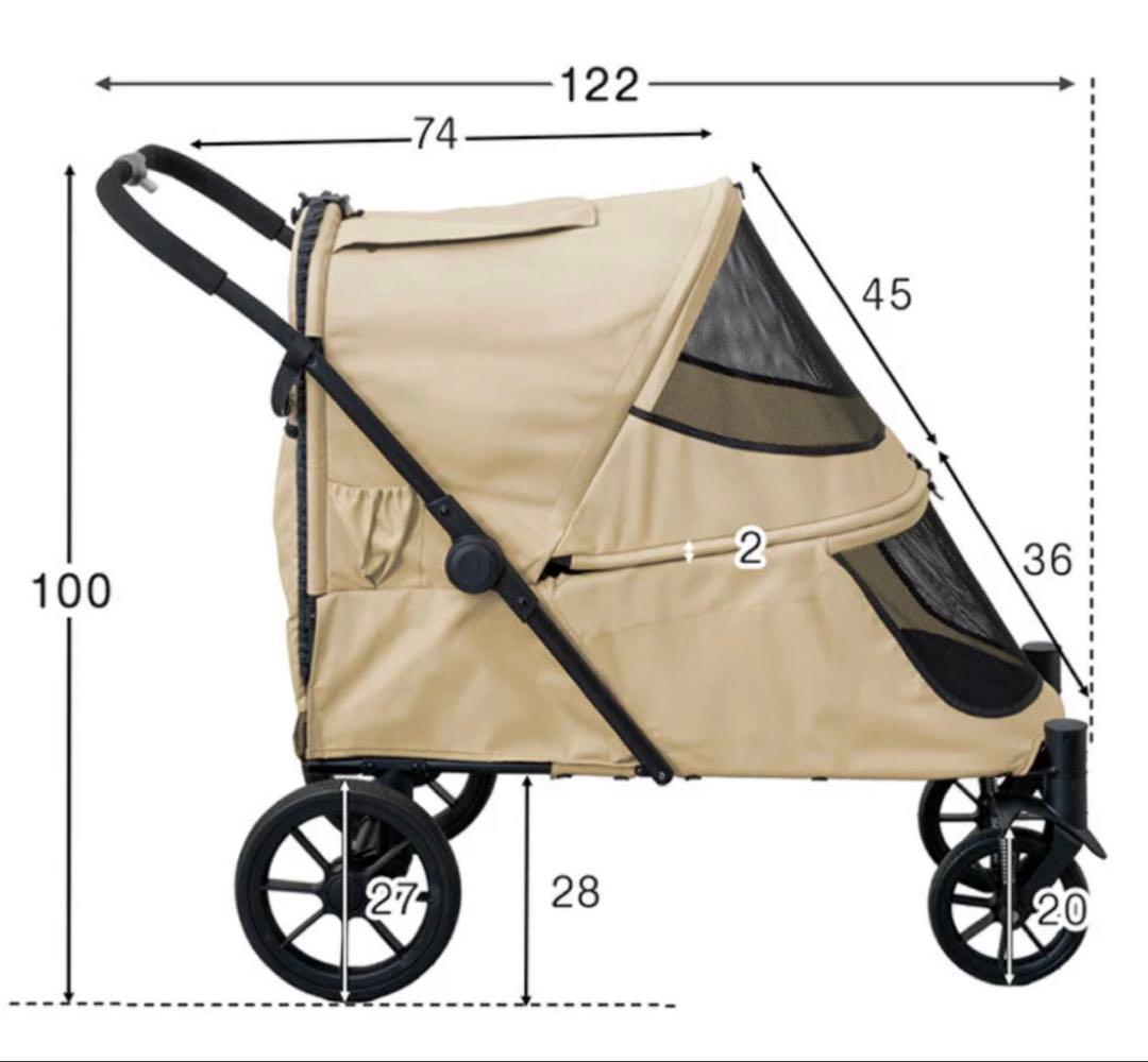 スロープ付き ペットカート 大型犬対応