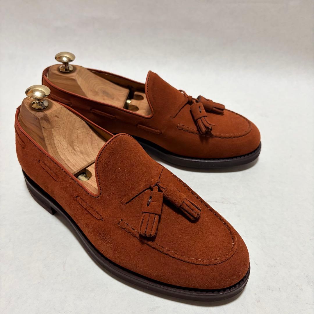 Berwickバーウィック タッセルローファー スウェード 8491 オレンジ