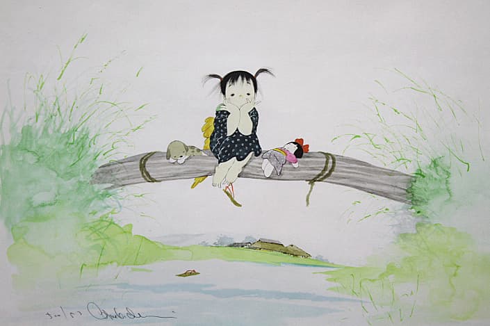 中島潔 【かんかんからす】 リトグラフ