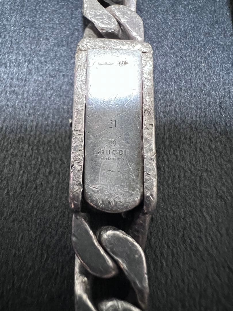 テ*ン様 GUCCI シルバー極太喜平チェーンブレスレット[ジャンク]