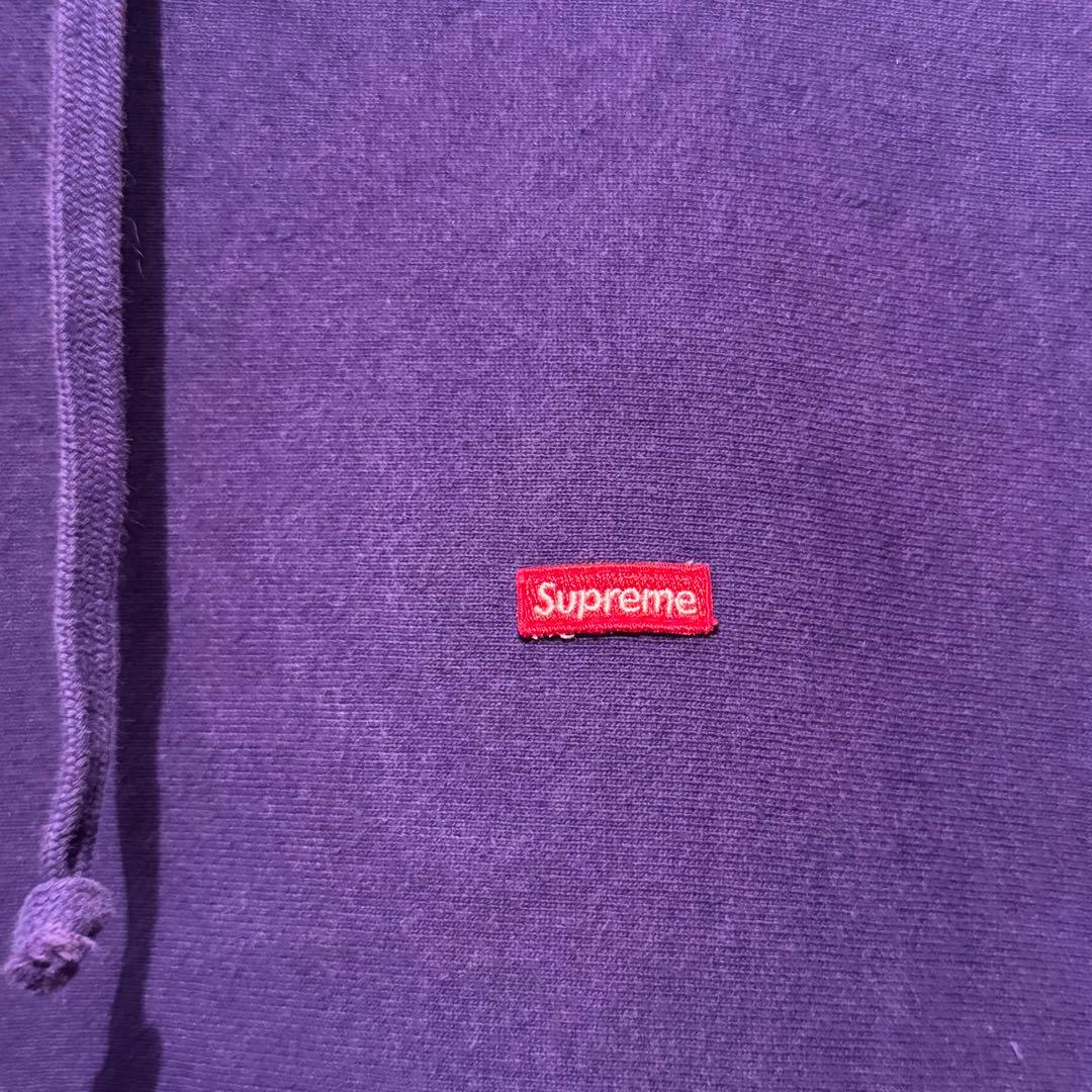 Supreme スモールロゴ パーカー フーディー Lサイズ パープル