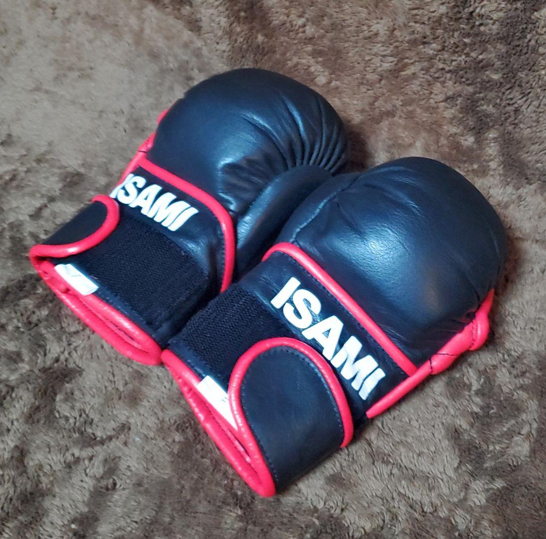 ISAMI パウンドグローブ Fサイズ 黒/赤