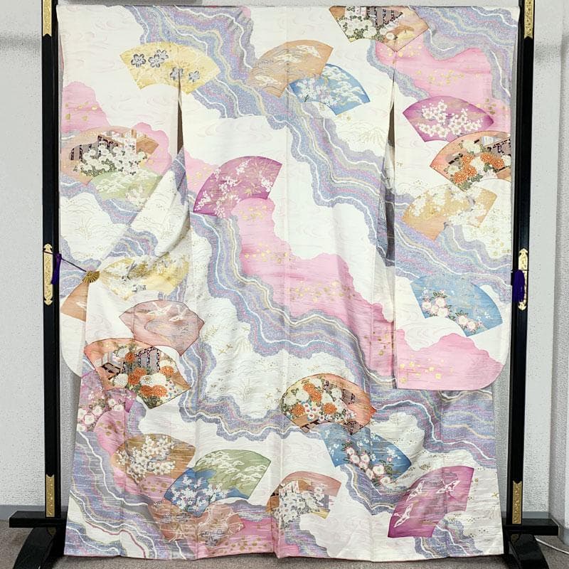 509z26.507y10.帯締め帯揚げ☆ゆめかわ！振袖 古典柄 金駒刺繍 金彩