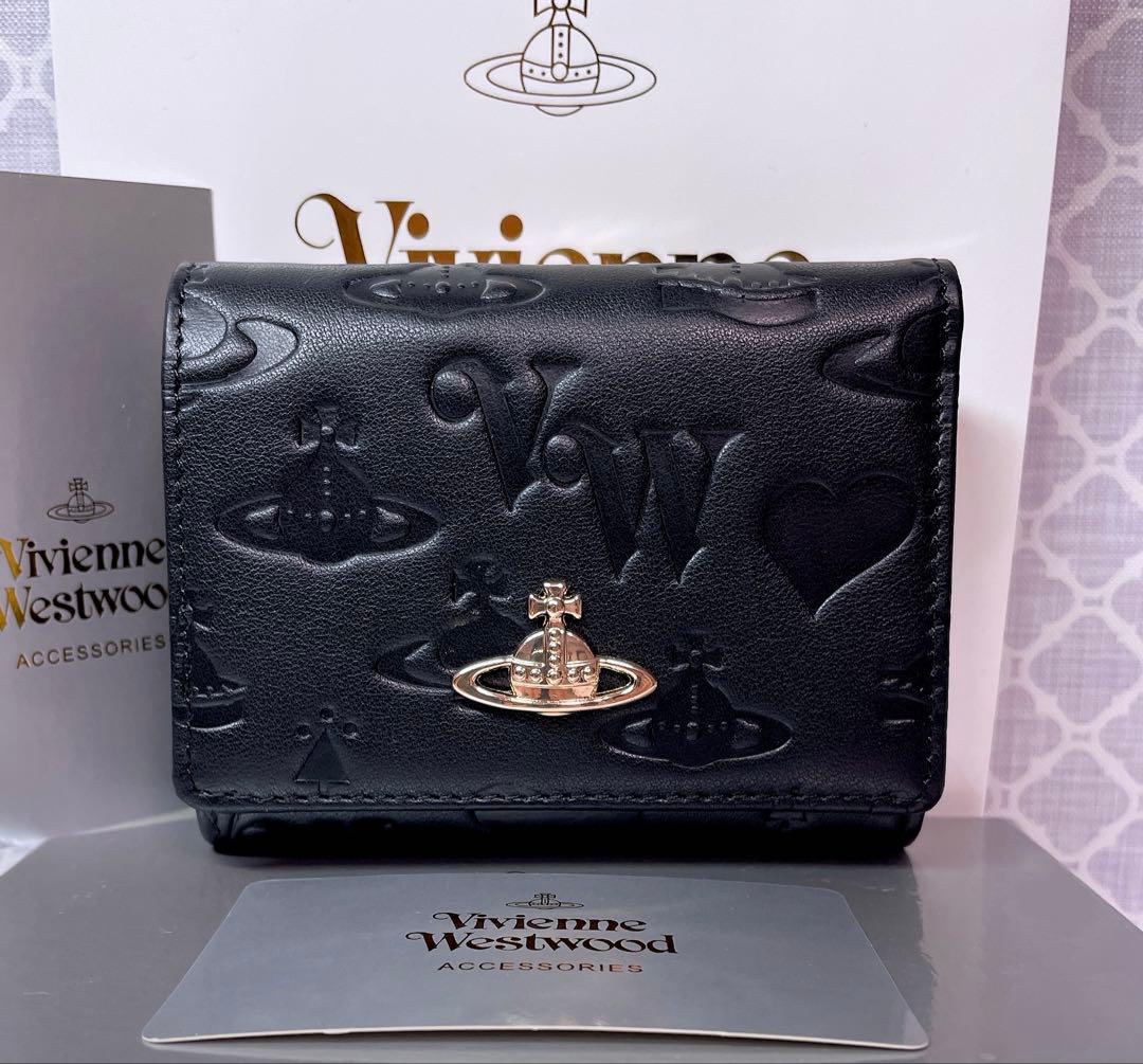 【最新❤︎新品】ヴィヴィアン・ウエストウッド　三折財布 ブラック