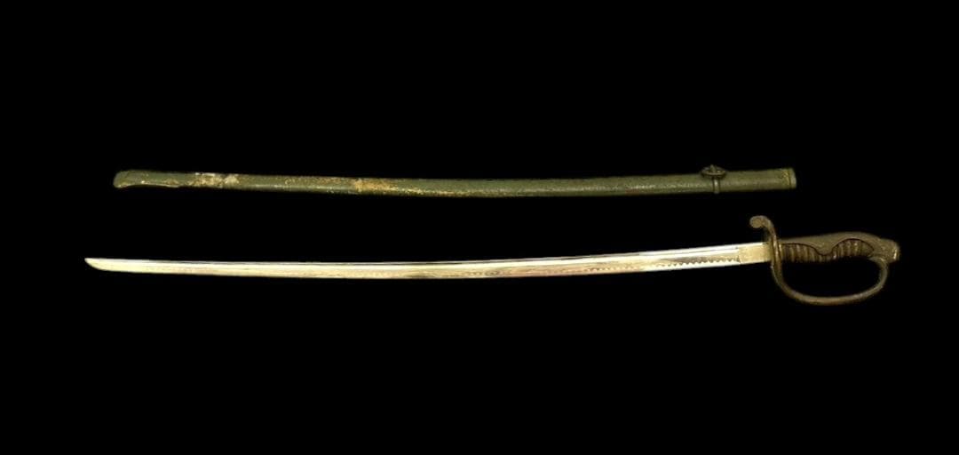 軍刀 指揮刀 模造刀 軍物 全長-約90.5cm 樋あり 旧日本軍