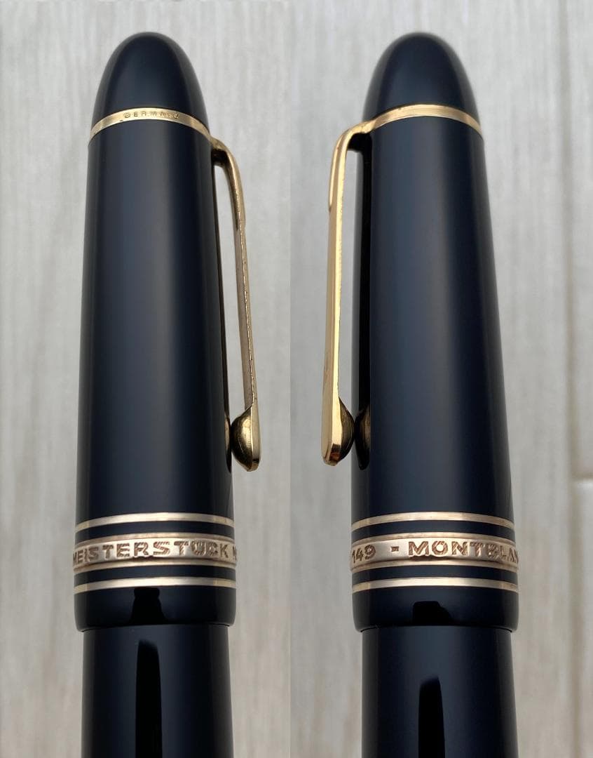 希少　美品 モンブラン 149 なで肩18C（EF）エボナイト 縦2本溝　万年筆
