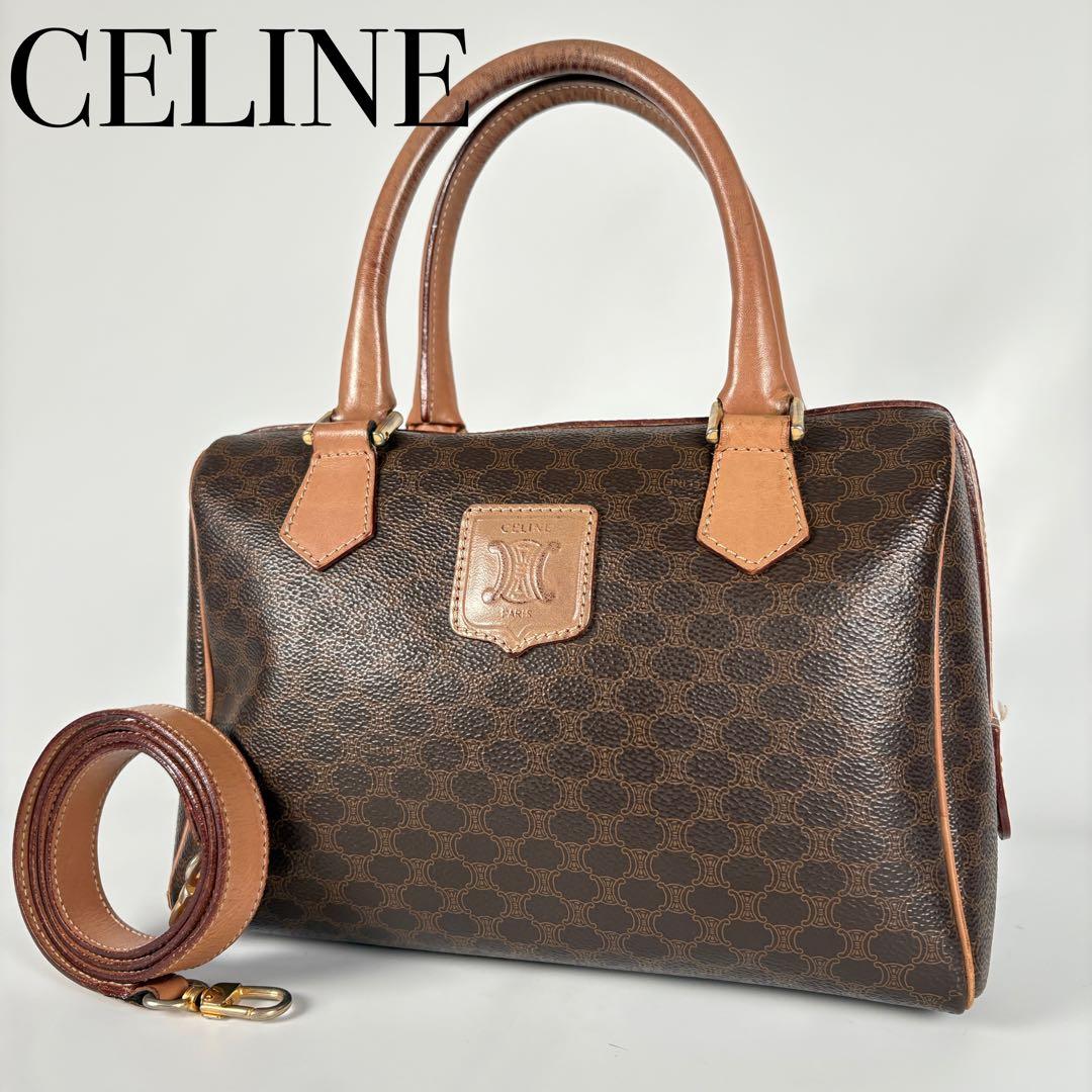 CELINE　ミニボストン　ハンドバッグ　マカダム ショルダー　2WAY　M13