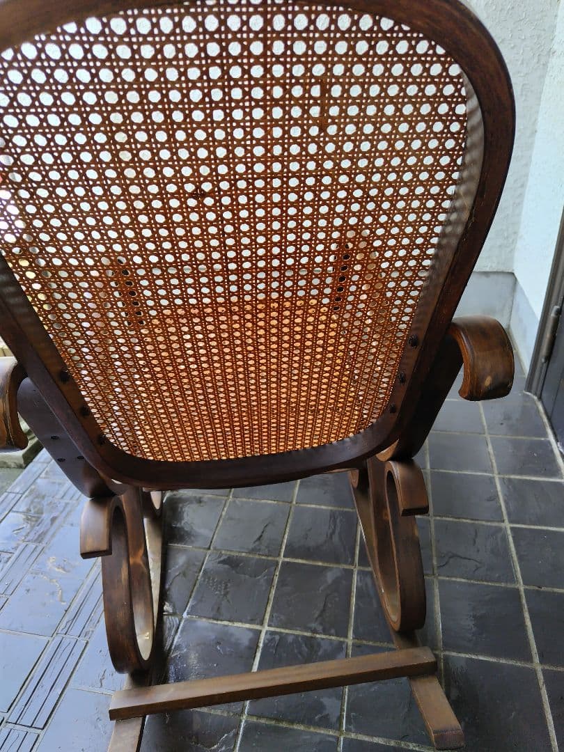 ラタン ロッキングチェア 洋風家具　藤椅子　 昭和レトロ アンティーク