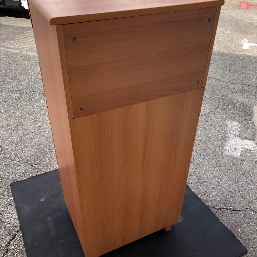 ナチュラルウッド 6段キャビネット ガラス窓付き