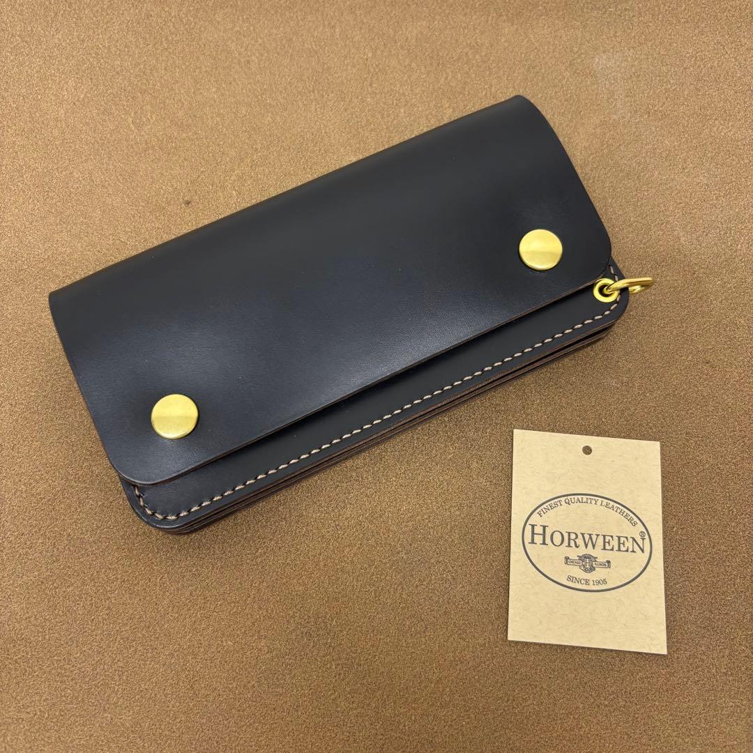 クロムエクセル　トラッカーウォレット　黒　茶心　3層　talon HORWEEN