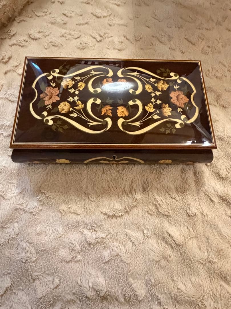 REUGE リュージュ オルゴール イタリア象嵌 ジュエリーボックス 鍵付き