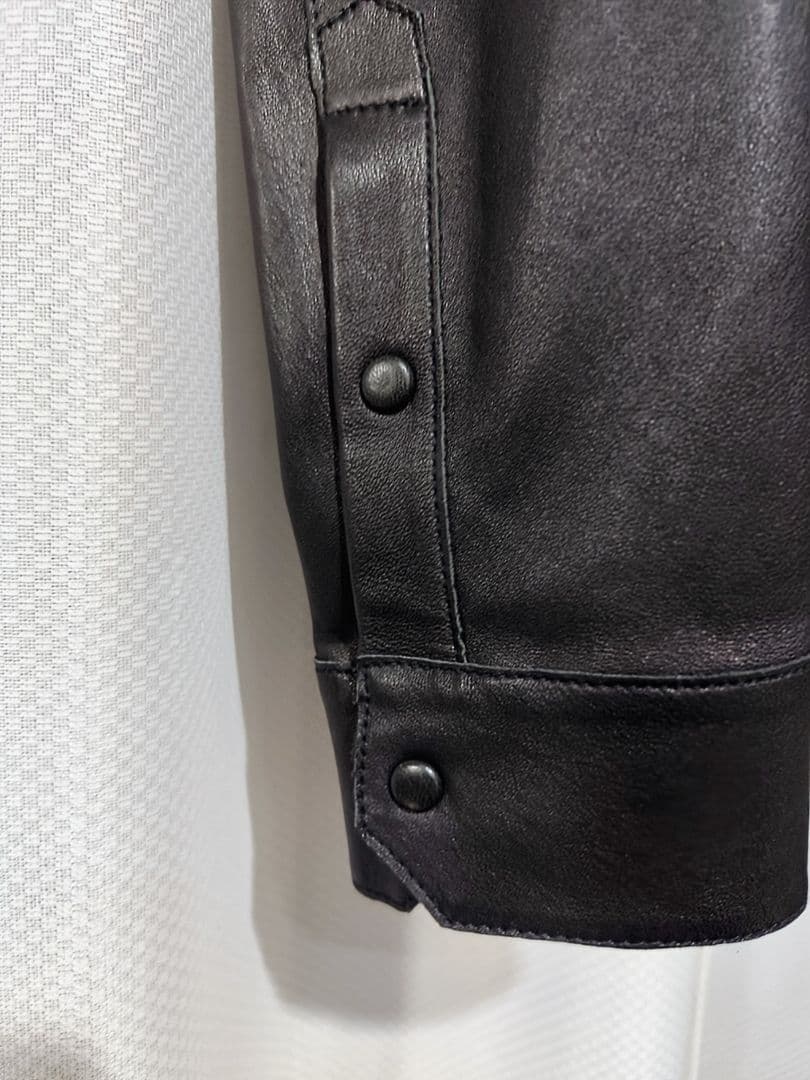 ​【極美品】GIORGIO ARMANI 最高級ラムレザー シャツジャケット M