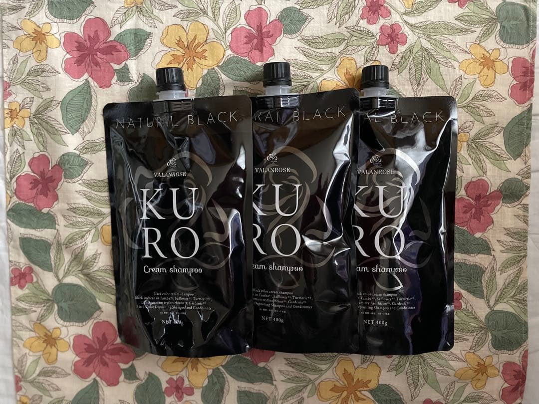 新品未使用バランローズKUROナチュラルブラッククリームシャンプー400g×3個