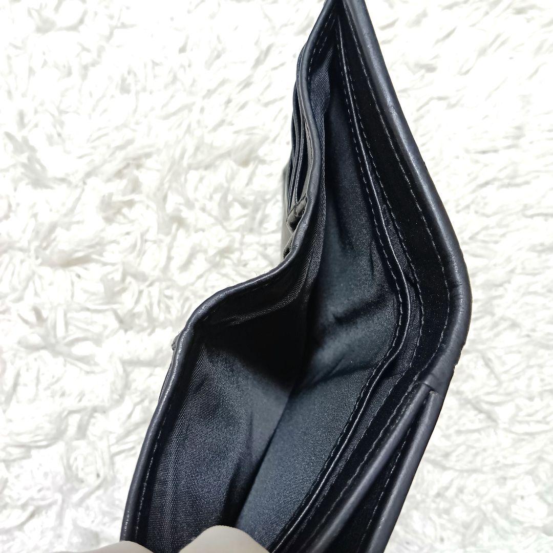 クリスチャンディオール　二つ折り財布　キャンバス　レザー　シルバーロゴ　正規品