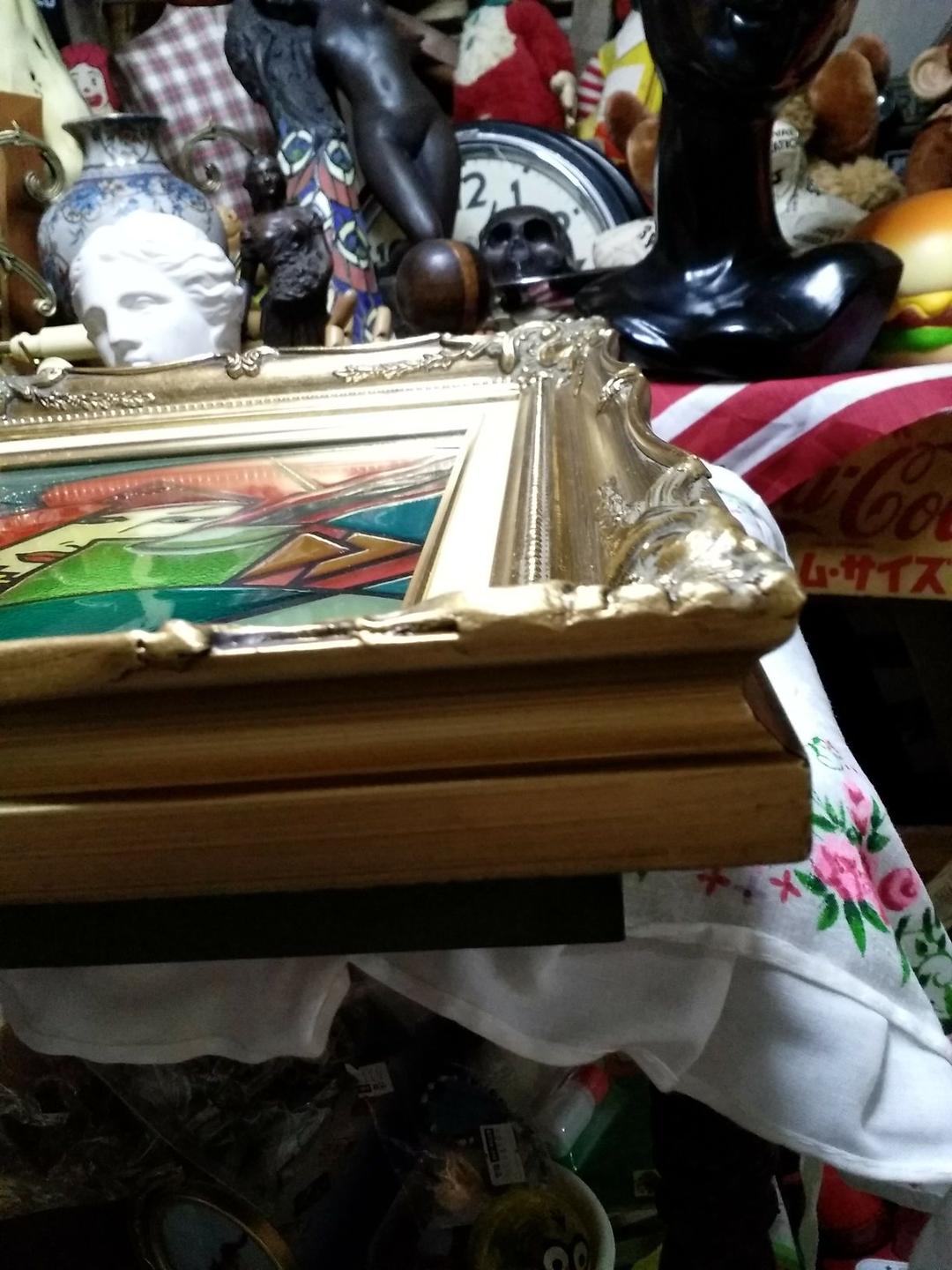 レトロモダンチックステンドグラス額縁飾り絵