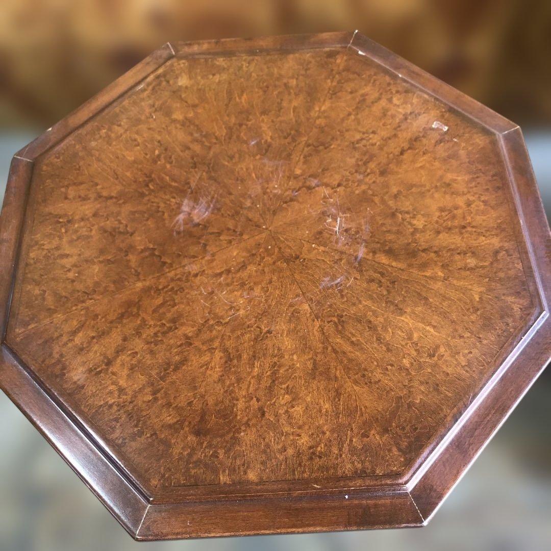 八角形の木製テーブル　アンティークテーブル　サイドテーブル　ミニテーブル