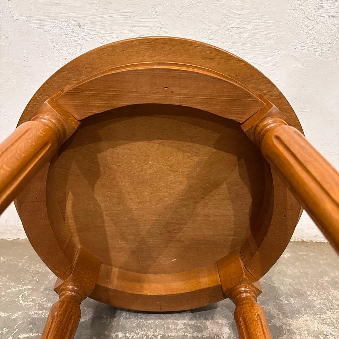 ヴィンテージ　木製　ラウンド　サイドテーブル　2段