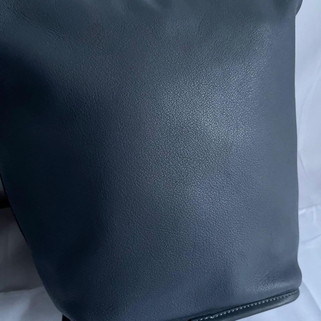 ✨極美品✨　LOEWE アナグラム　ショルダーバッグ　ブルーグレー　レザー