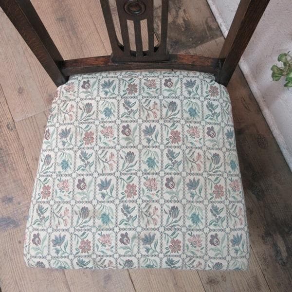 イギリス アンティーク 家具 ダイニングチェア 張りぐるみ椅子 英国 4208d