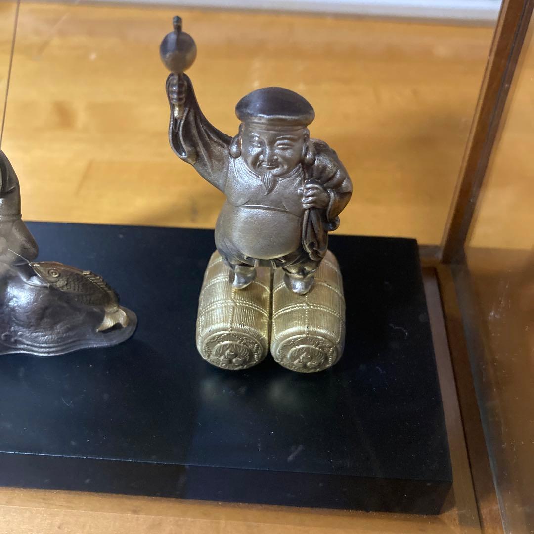 霹*！様 【縁起物・開運】大黒天　恵比寿　武比古作　純銀　工芸品　置物