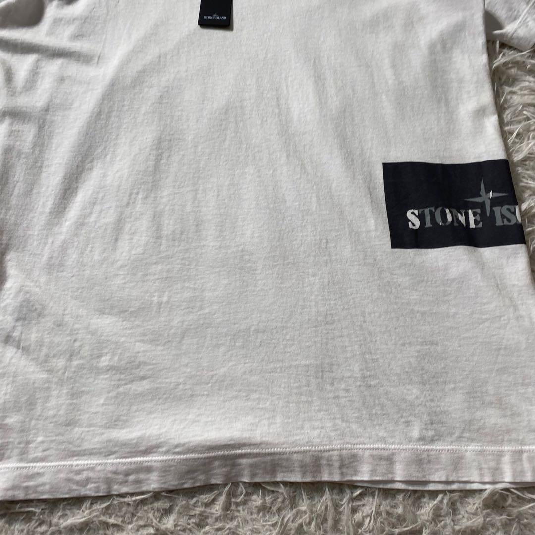 【新品未使用】ストーンアイランド　Tシャツ　プリント　ボックスロゴ　タグ付き　L