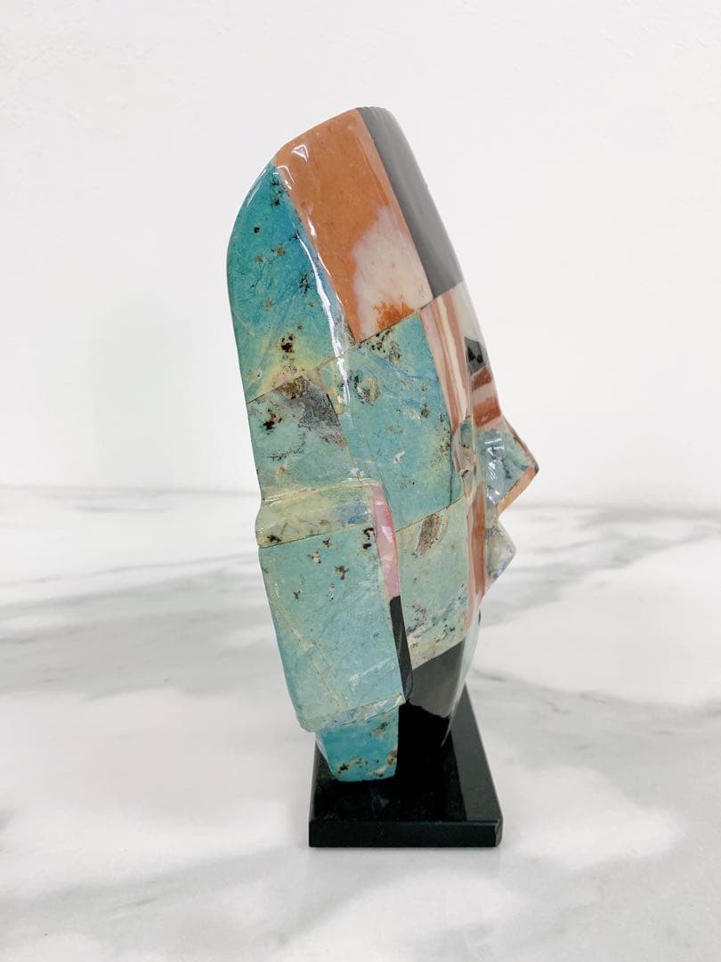 ＊メキシコ雑貨　仮面の置物　陶器　石仮面