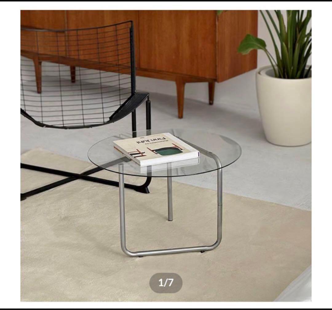 ガラス　ローテーブル　ラウンド　円形