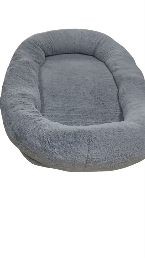 犬人兼用　オーバル型　ベッド グレー
