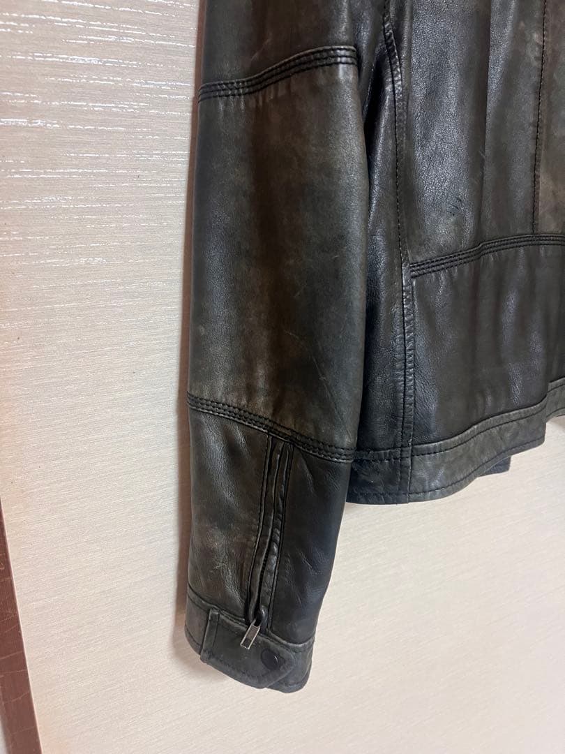 DIESEL レザーシングルライダースジャケット　古着