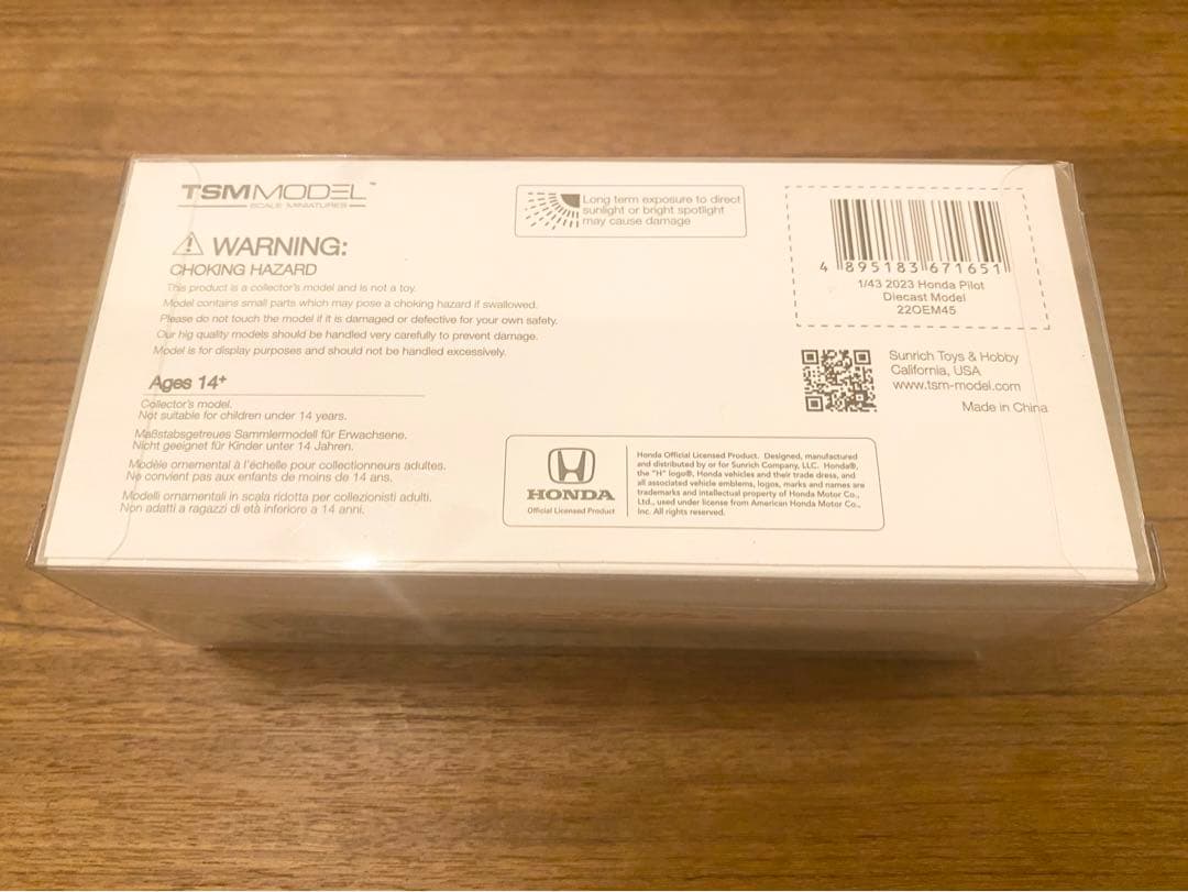 新品 希少！1/43 ホンダ純正 TSM 新型 ホンダ パイロット ブルー