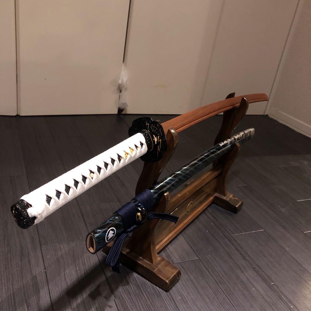 美品　高級模造刀　ローズウッド　木刀　鞘付き木刀　拵え　高級居合刀　白拵え