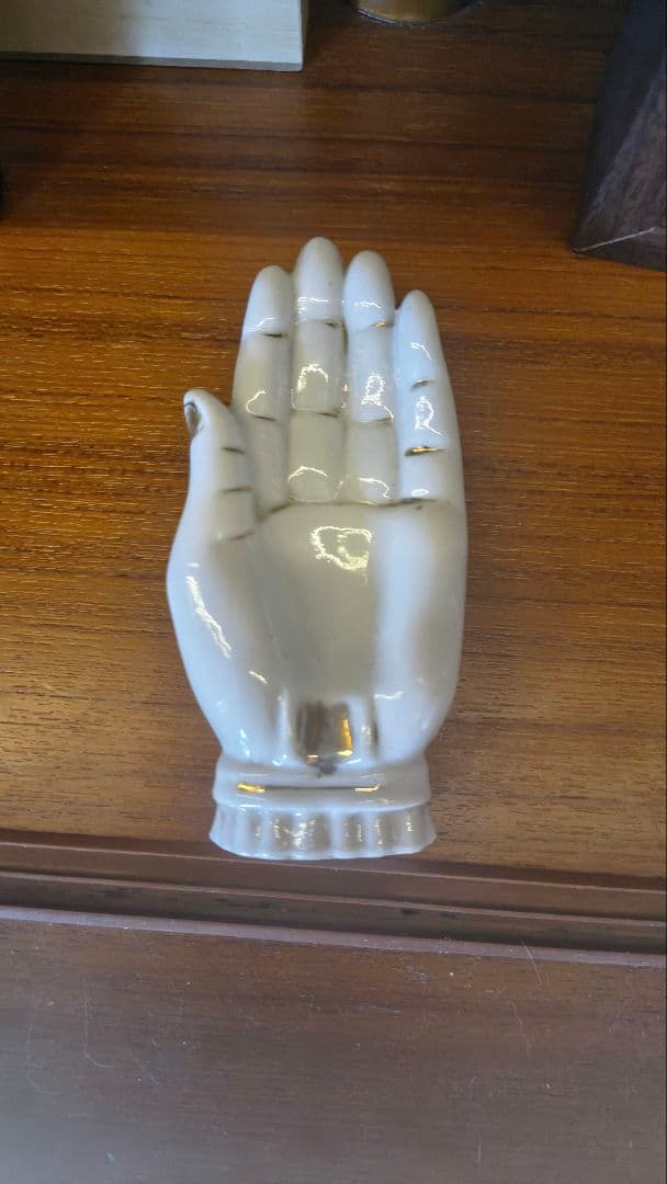 ヴィンテージ 陶器 ハンドディッシュ JAPAN刻印 金彩 ハンドモチーフ