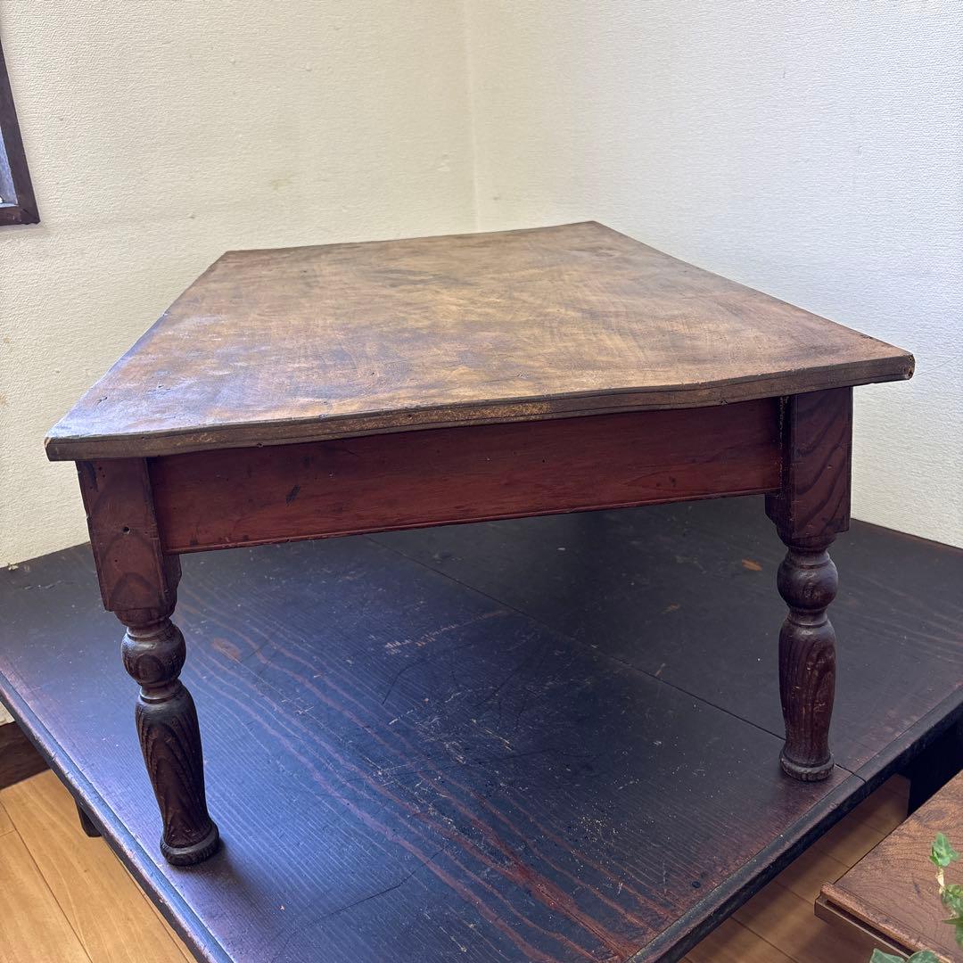 昭和レトロ 文机 ローテーブル 引き出し3杯 古家具 木製 机 ヴィンテージ