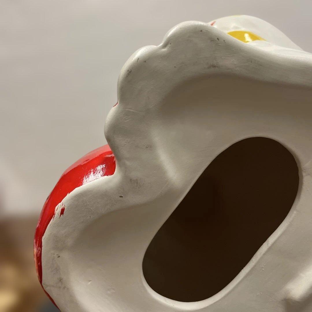 陶器 招き猫 置物 福よ来い　高さ約34cm レトロな工芸品　コレクション