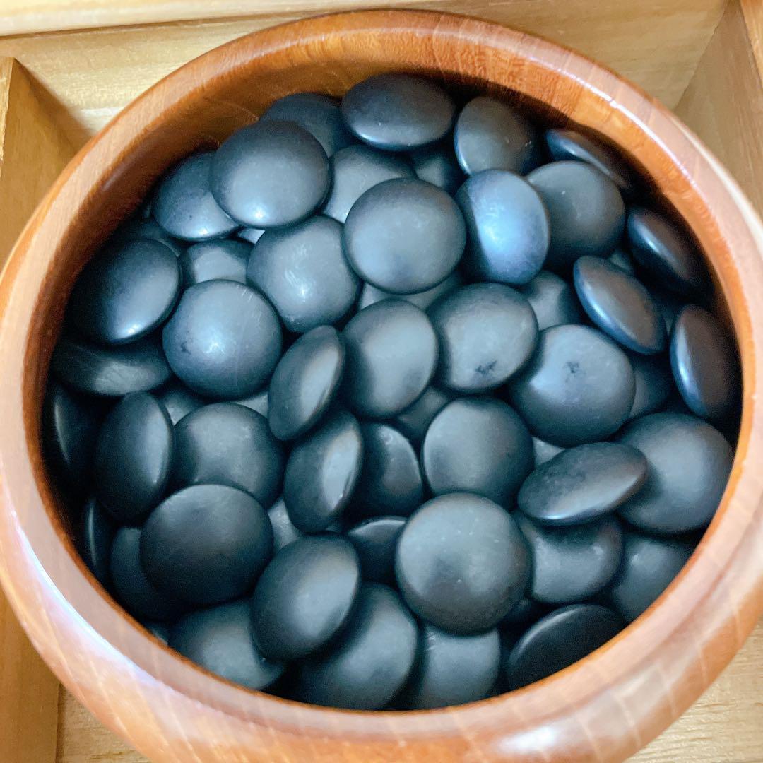 【厚さ9.5mm】 本蛤碁石 (白180個/黒180個)　木箱入り