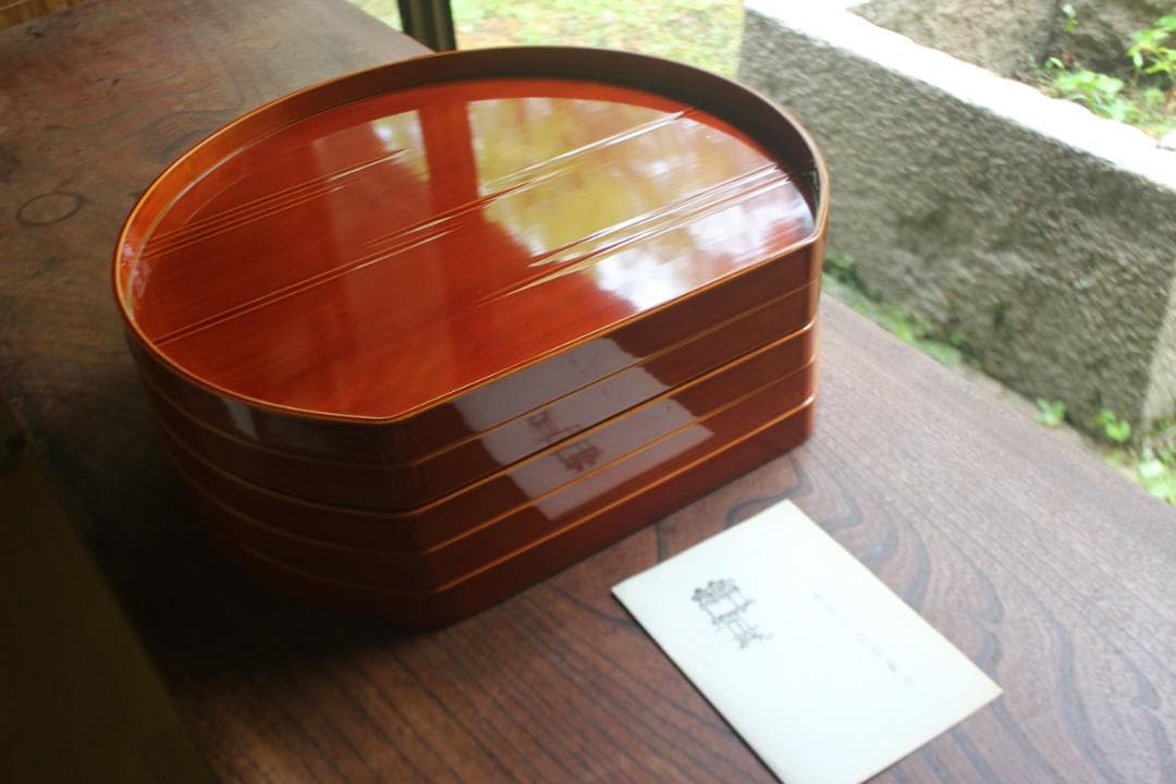 専用！優美な拭き漆の映える春慶塗の半月盆5点（検漆器漆盆茶道具お盆お膳